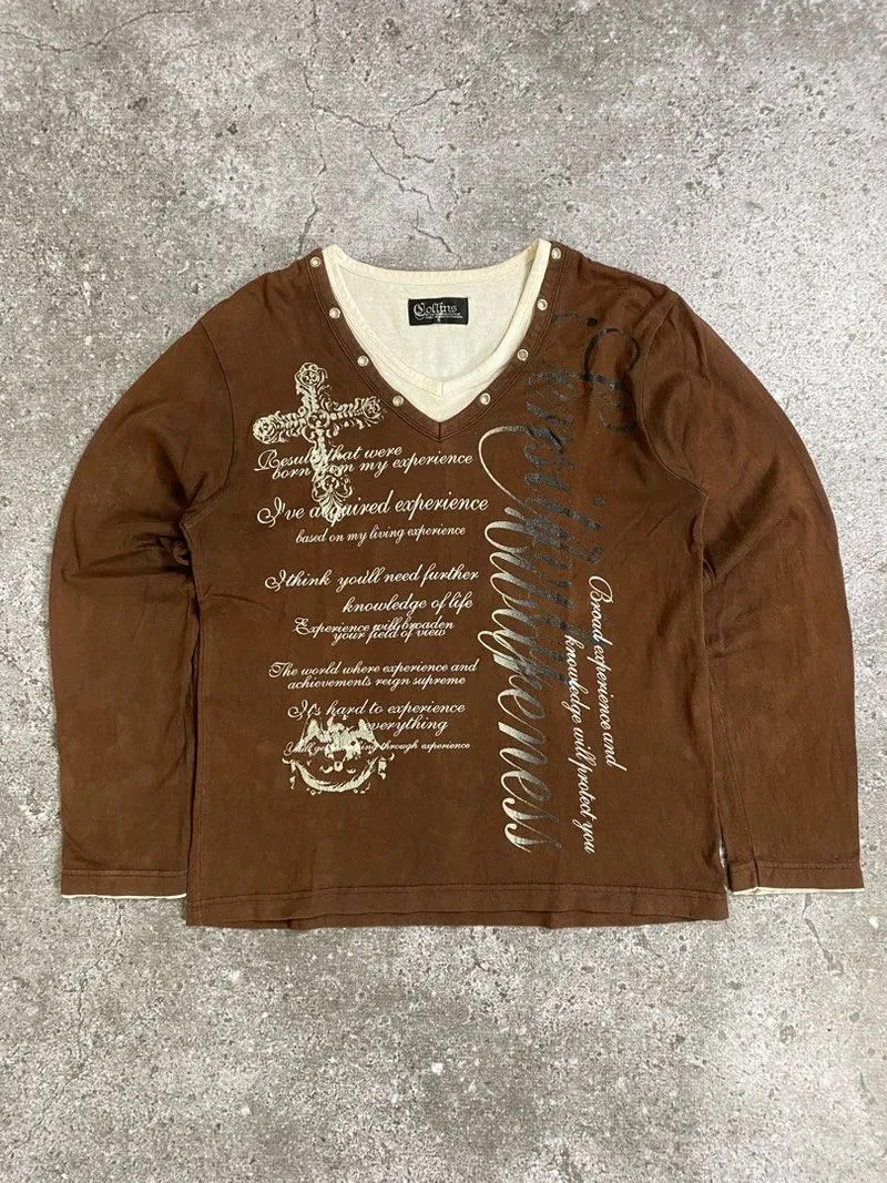 Le Grande Bleu (LGB) Y2K Goth T-shirt Pria brown photo 1