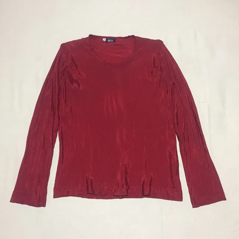Vintage Y2K Blouse Wanita red photo 1