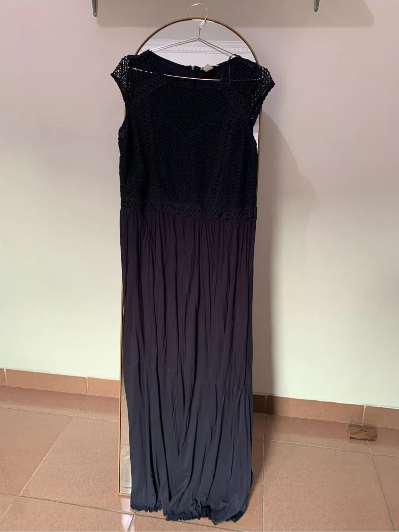 H&M NAVY PARTY DRESS GOWN GAUN PESTA BIG SIZE photo 1