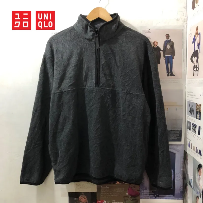 Uniqlo Sportswear Casual Fleece Pria gray photo 1