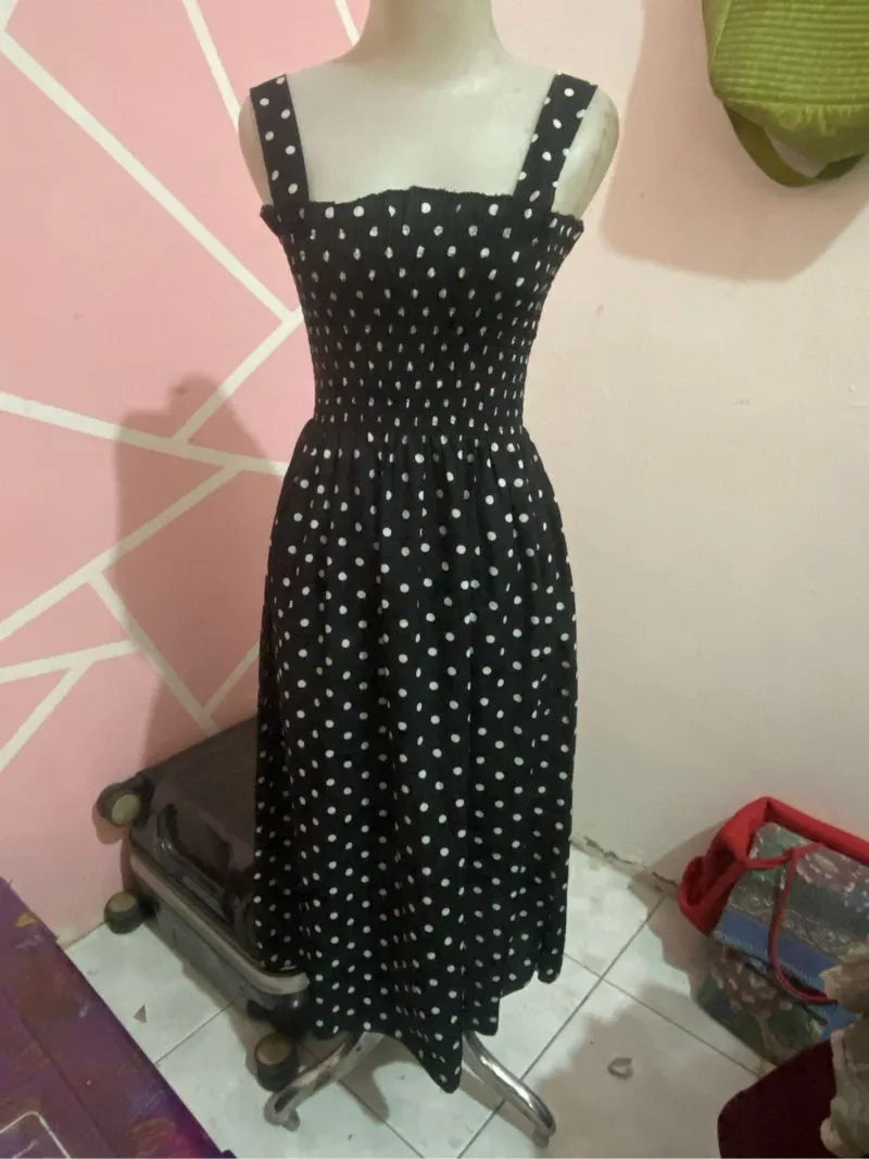 dress long pressbod polkadot dada semok photo 1