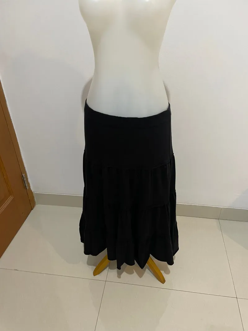 Vintage Indie Maxi skirt Wanita black photo 1