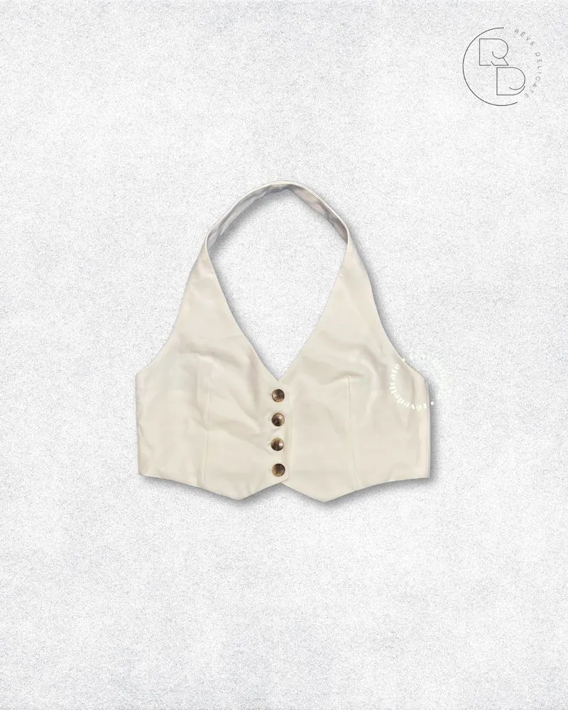 Zara Luxury Coquette Vest Wanita white photo 1