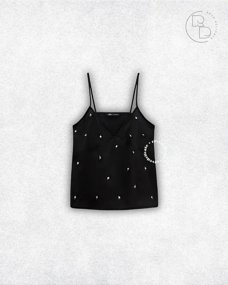 Zara Casual Minimalist Cami top Wanita black photo 1