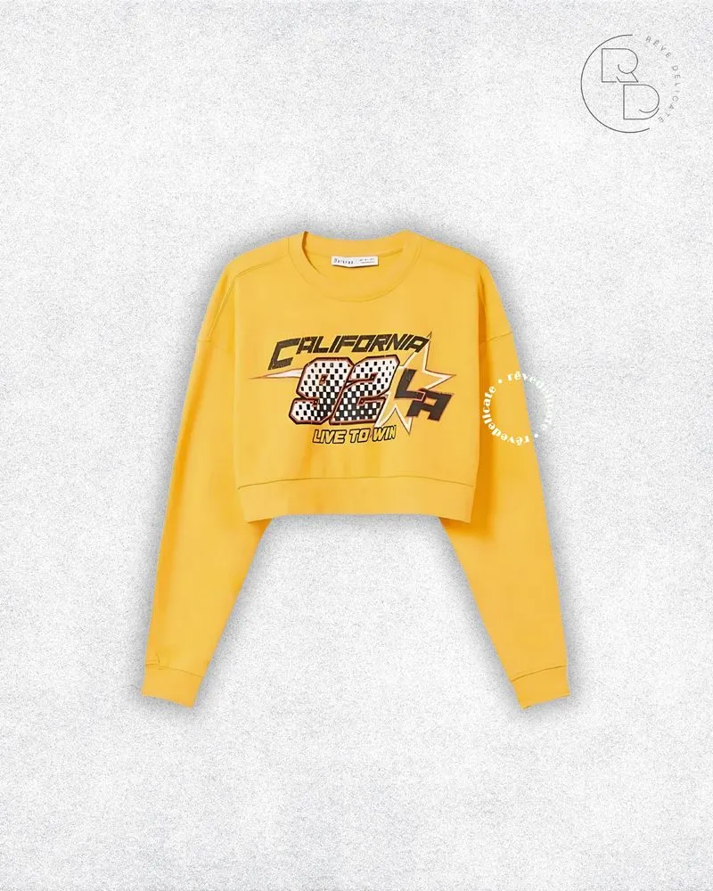 Bershka Streetwear Y2K Sweater Wanita yellow photo 1