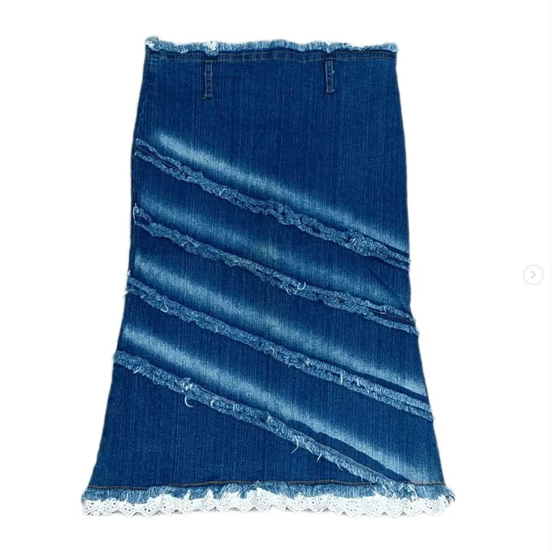 Streetwear Y2K Skirt Wanita blue photo 1