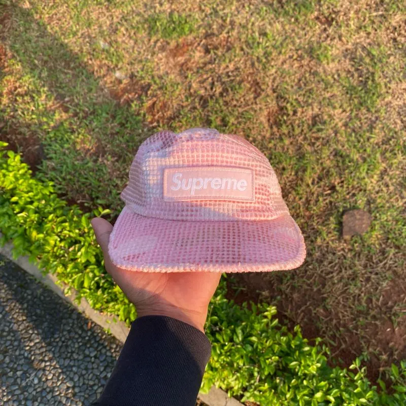 SUPREME BOXLOGO FW22 camo grid velvet camp cap photo 1
