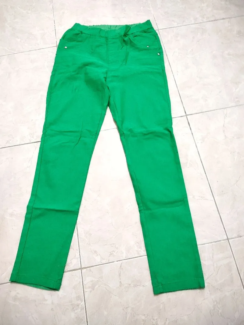 Celana panjang cewek warna hijau bahan ngaret photo 1