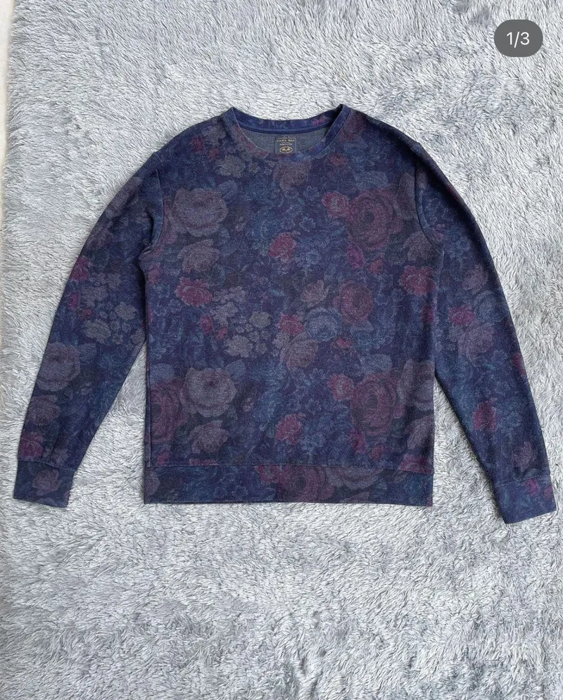 ZARA Streetwear Casual Sweatshirt Pria purple photo 1