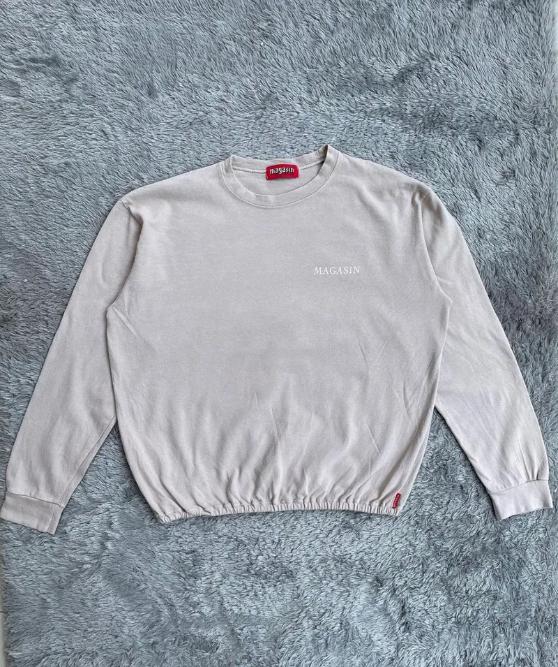 Streetwear Y2K Sweatshirt Pria cream photo 1