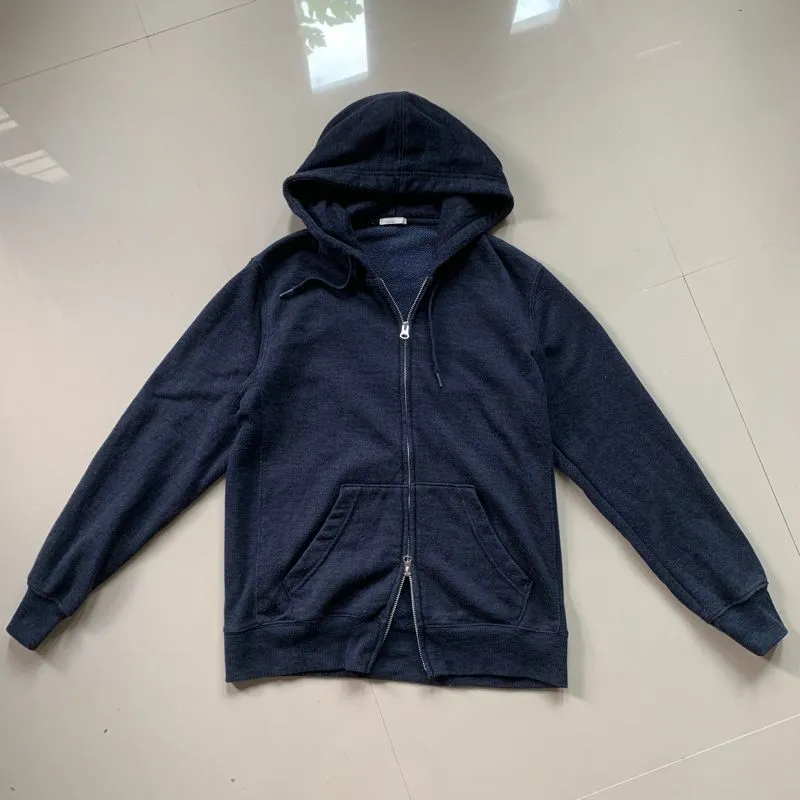 Uniqlo Double zip navy uniqlo border double zip hoodie cboy y2k