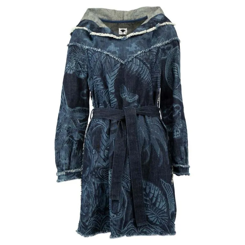 Christian Dior Blue Patterned Denim Dress with Hood and Wais photo 1