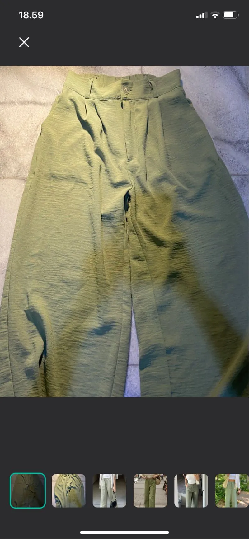 Green / Hijau Linen Pants Stretchy photo 1