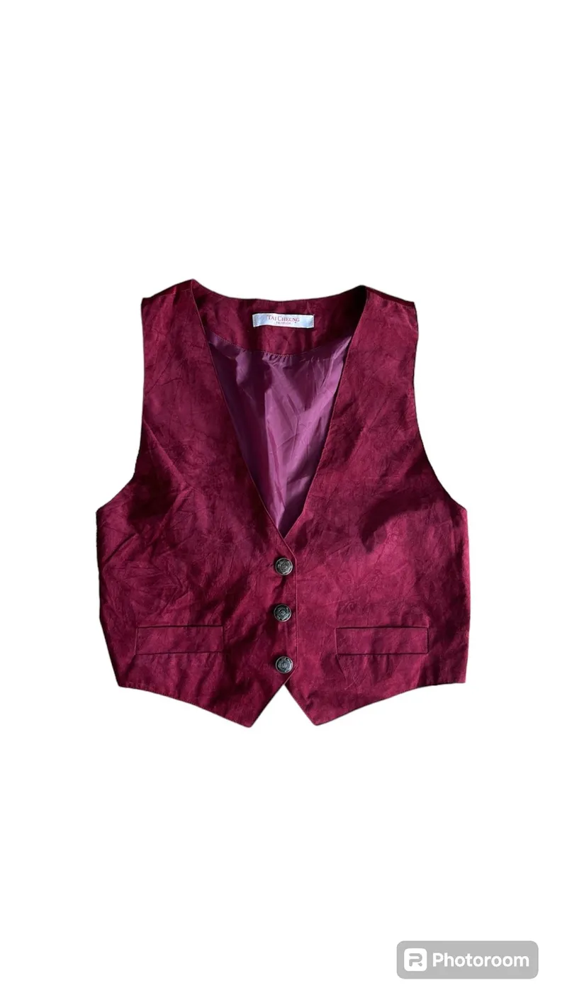 Vintage Vest Wanita burgundy photo 1