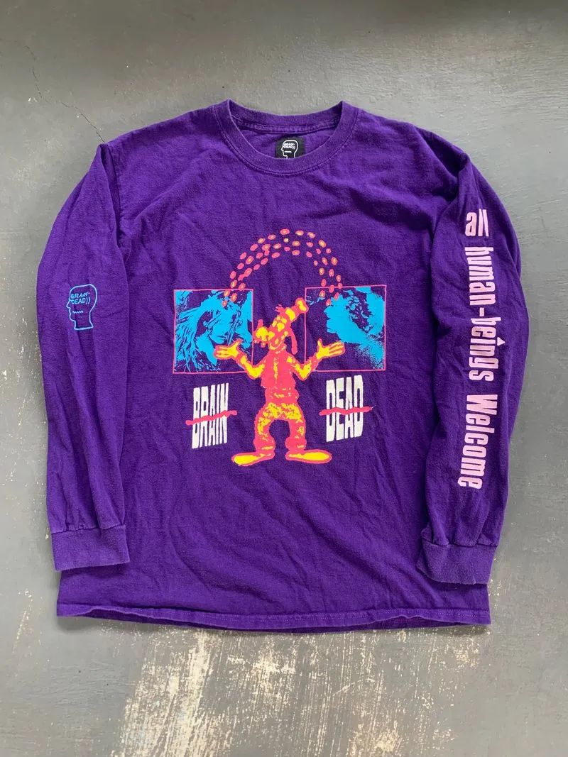 Brain Dead Streetwear Y2K T-shirt Pria purple photo 1