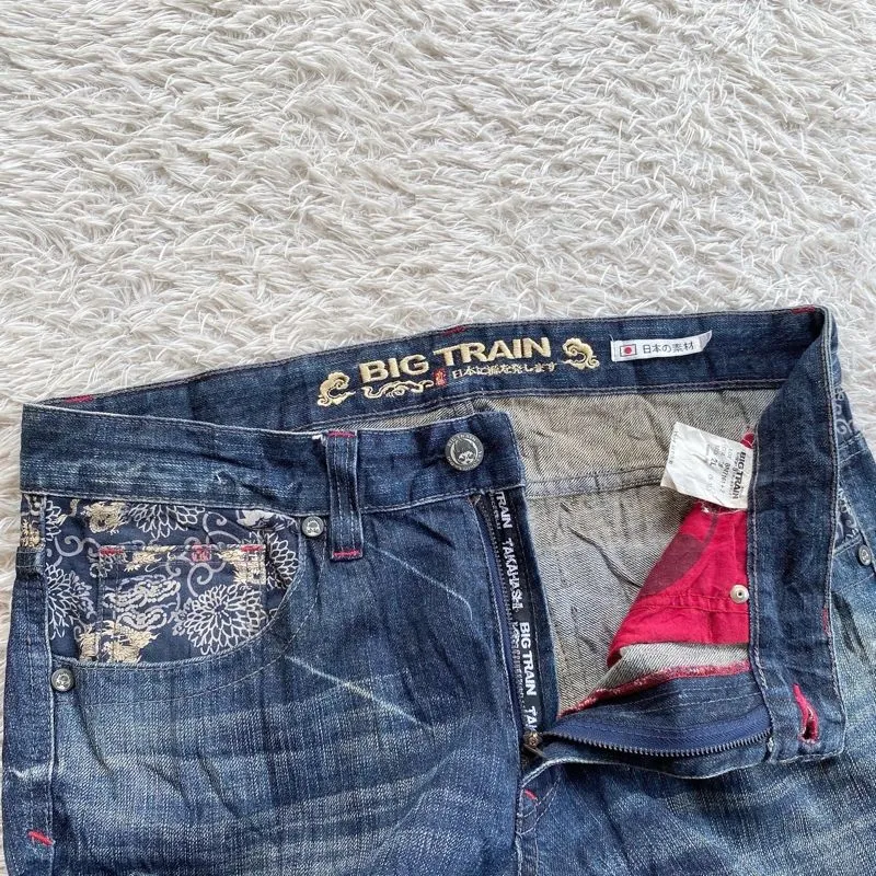 Big Train Jeans Japan Traditional Sukajan Souvenir Denim Preloved