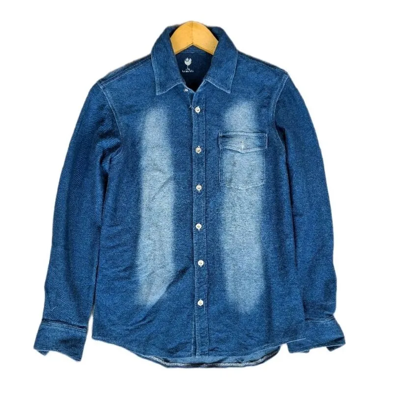 KEMEJA KURASUFUKU Japan stretch denim
SIZE TAG M
LD: 100cm
 photo 1