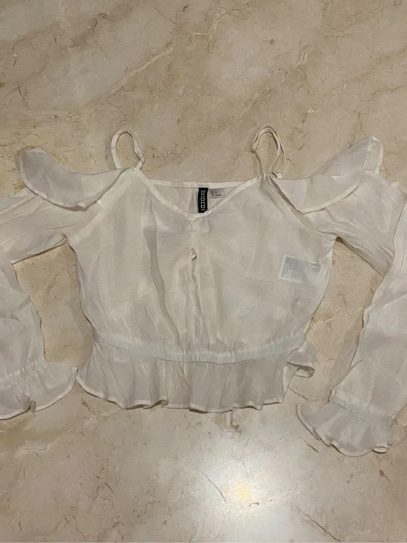 Baju Sabrina Putih H&M (Brand 100% Original) photo 1