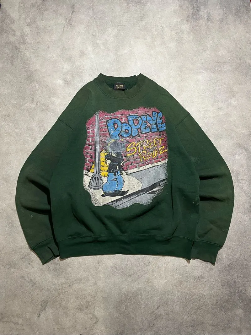 Vintage Popeye Sweatshirt Heavy Weight Sun Faded photo 1