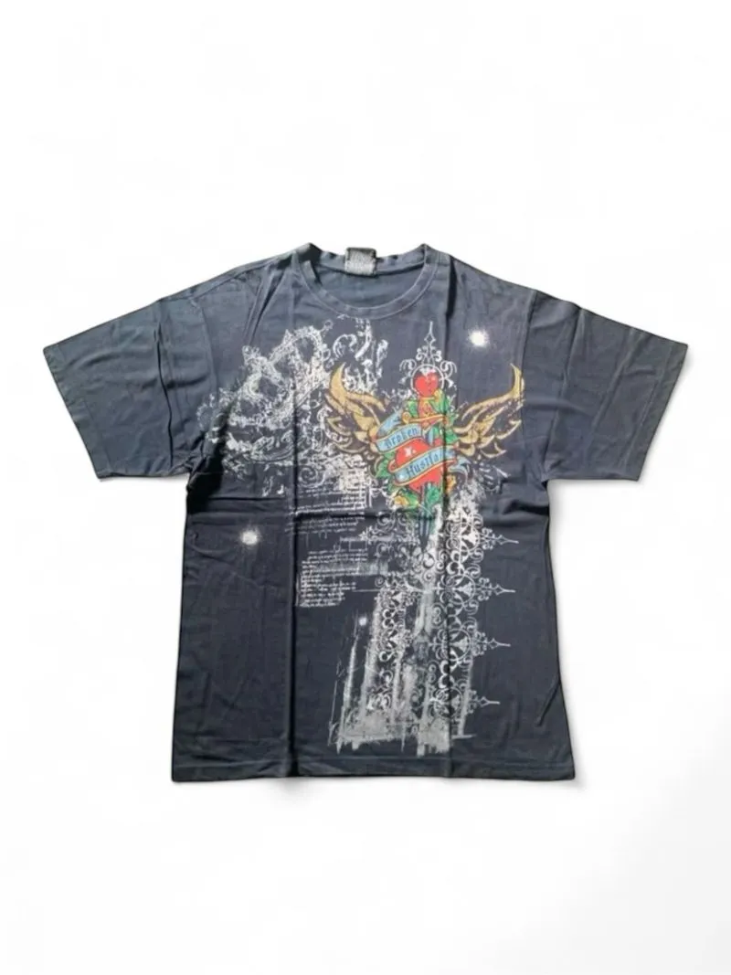 Y2K Broken hustla Sigilism Affliction goth vintage tee photo 1