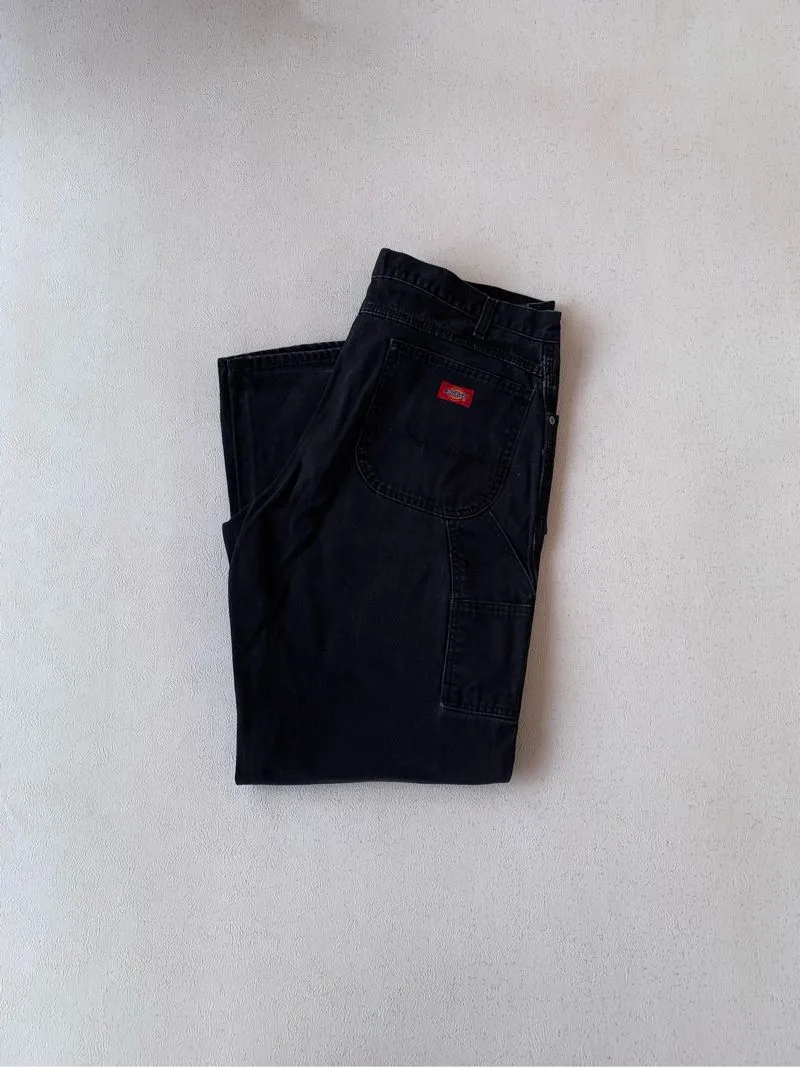 DICKIES - 1939BK REGULAR FIT CARPENTER PANTS BLACK SIZE 38 photo 1