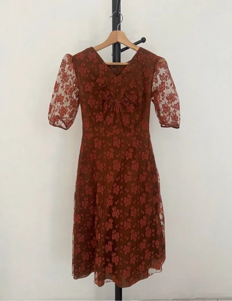 Vintage dress cokelat photo 1