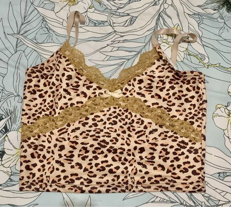 lace leopard crop top! photo 1