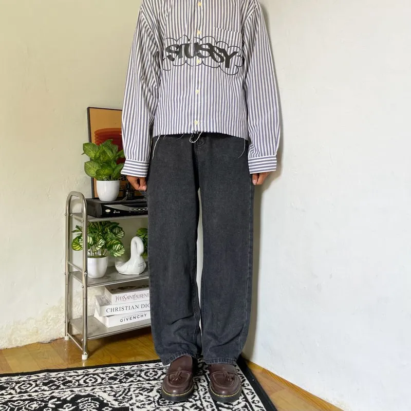 Baggy y2k jeans black loose fit photo 1