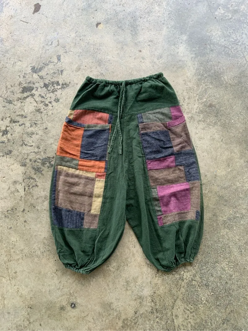 Vintage Unique Green Hippie Style Harem Pants photo 1