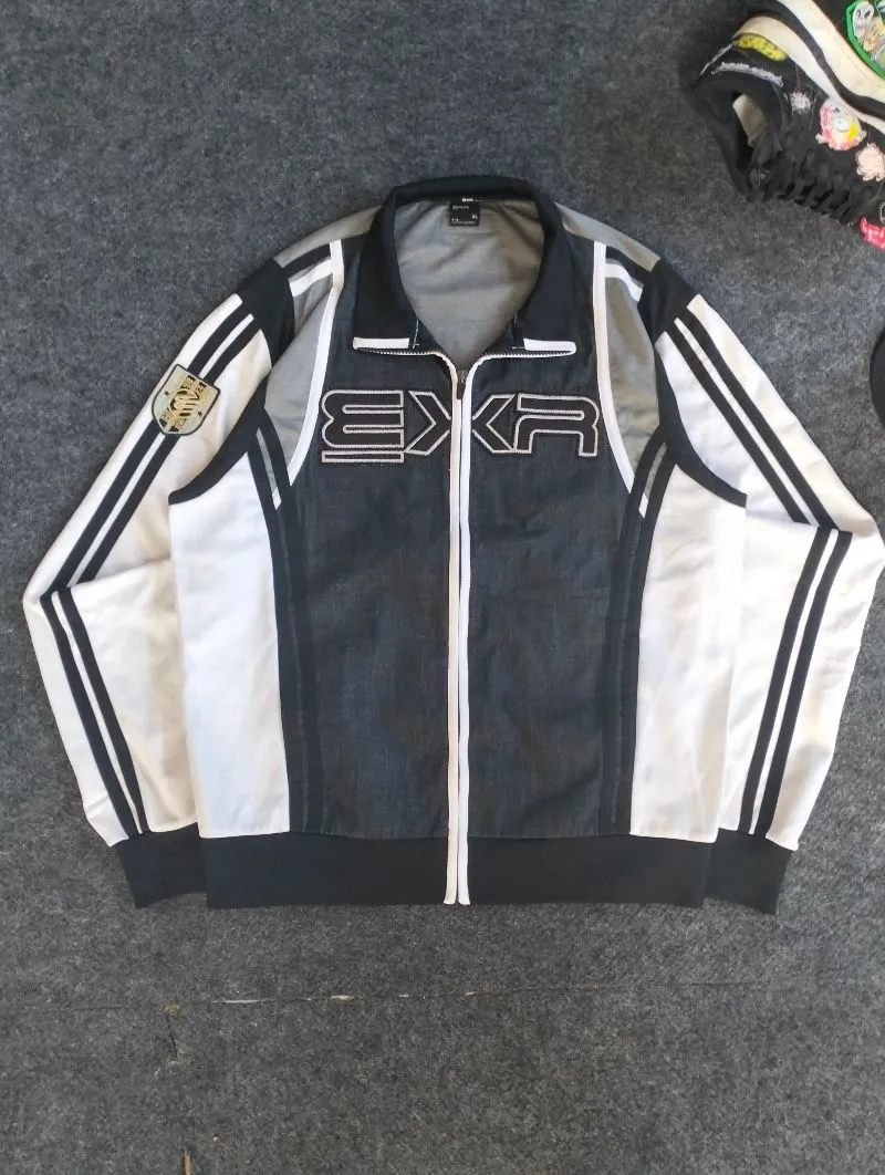 EXR Goth Emo Track jacket Pria white black photo 1