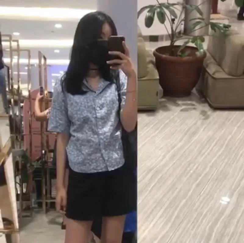 Minimalist Casual Crop top Wanita blue photo 1
