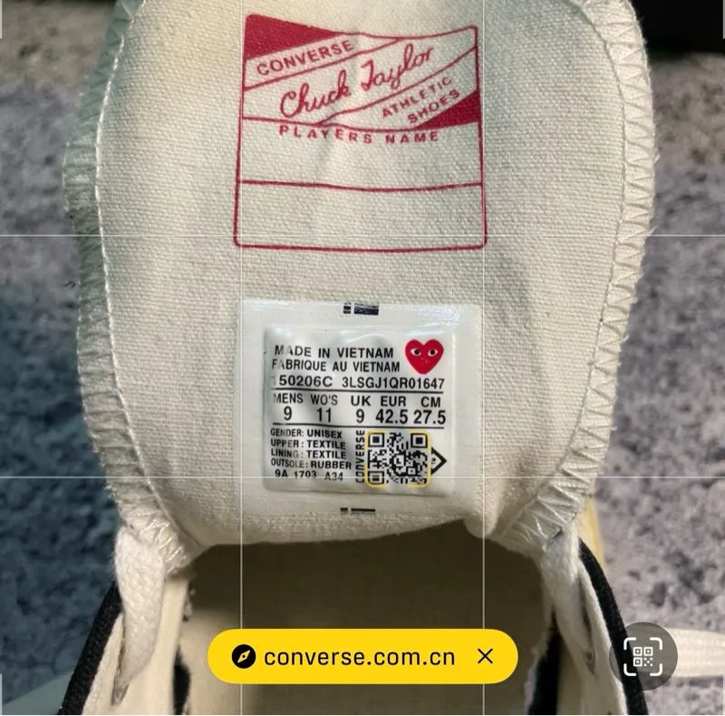 Converse Shoes Converse Cdg Tag Converse 70s X CDG Low Black White