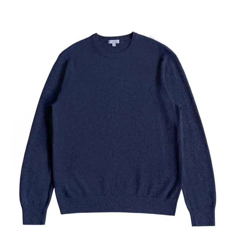 COS wool yak hair knitted ls sweater mid navy crewneck wol  photo 1