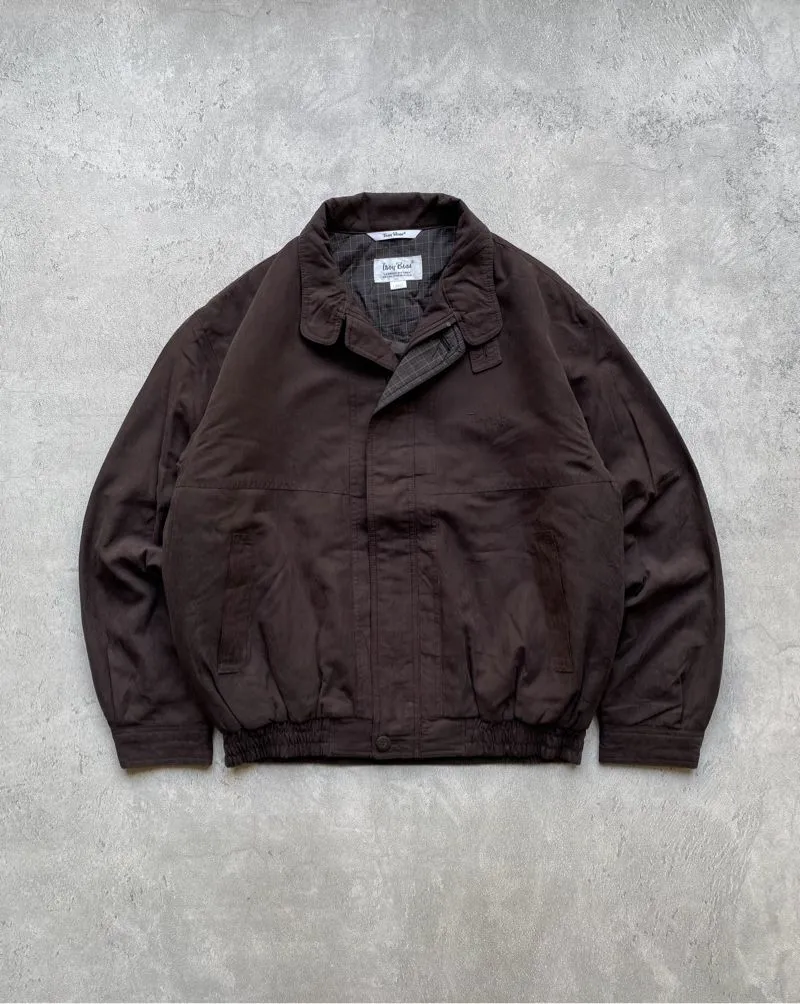 Vintage Troy Bros Suede Brown Harrington Flight Jacket photo 1