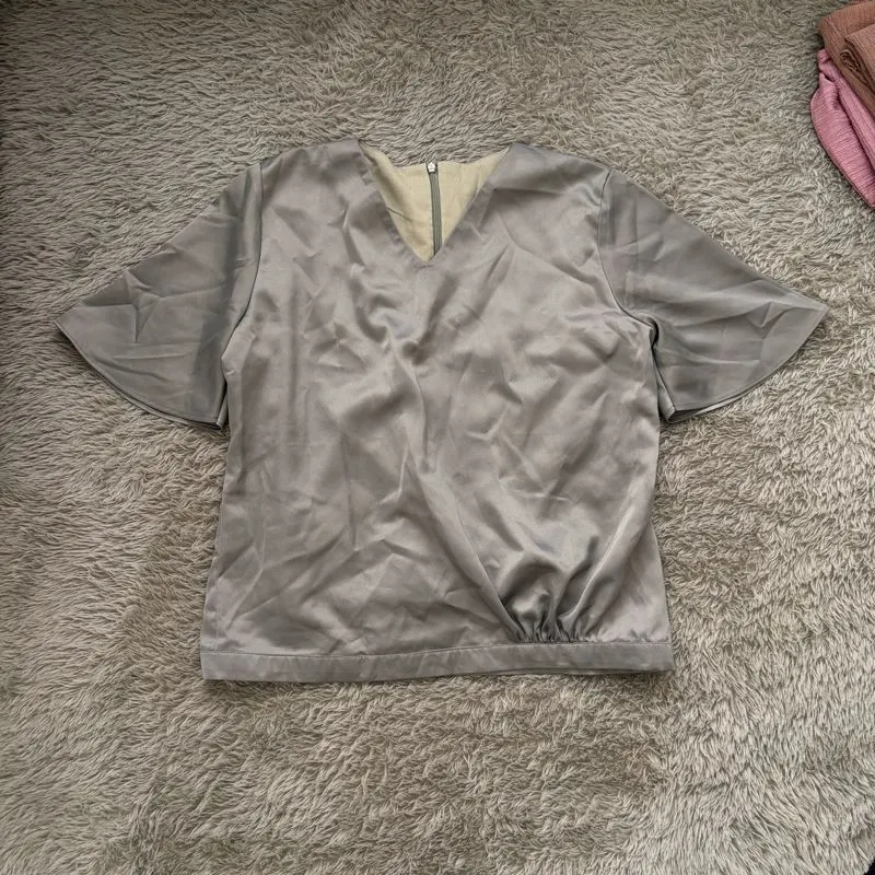 Top blouse satin green hijau photo 1