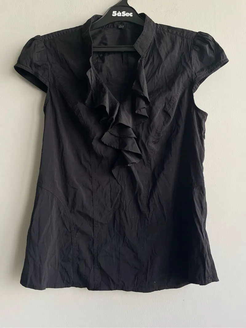NEW atasan blouse ruffle wanita black hitam photo 1