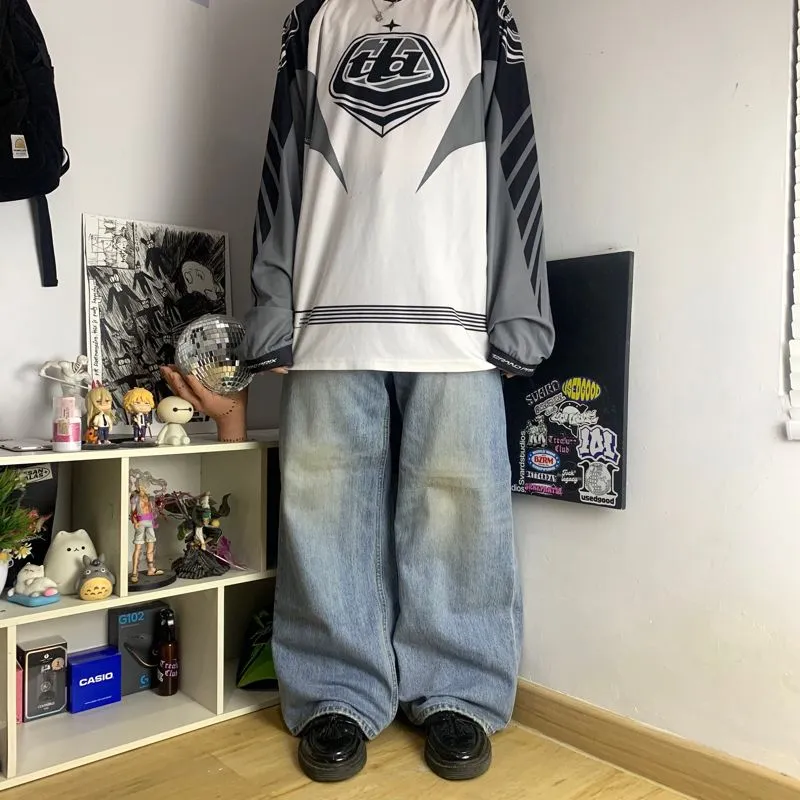 AT THE BAGEL BLUEWASH JEANS PANTS [ BAGGY FIT ] photo 1