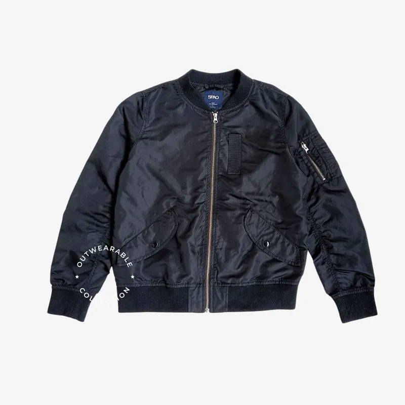 Spao Biker Bomber jacket Pria black photo 1