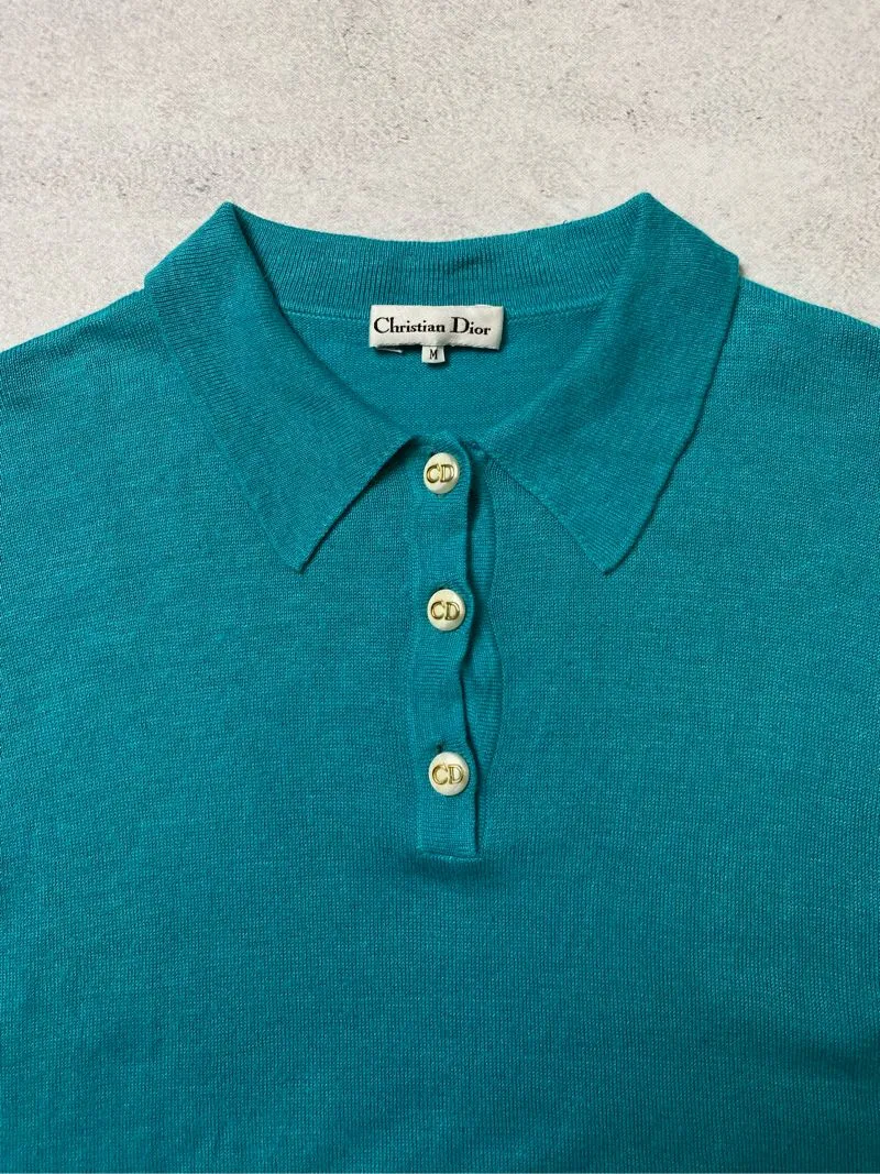 Vintage Christian Dior Knit Polo Shirt - Preloved