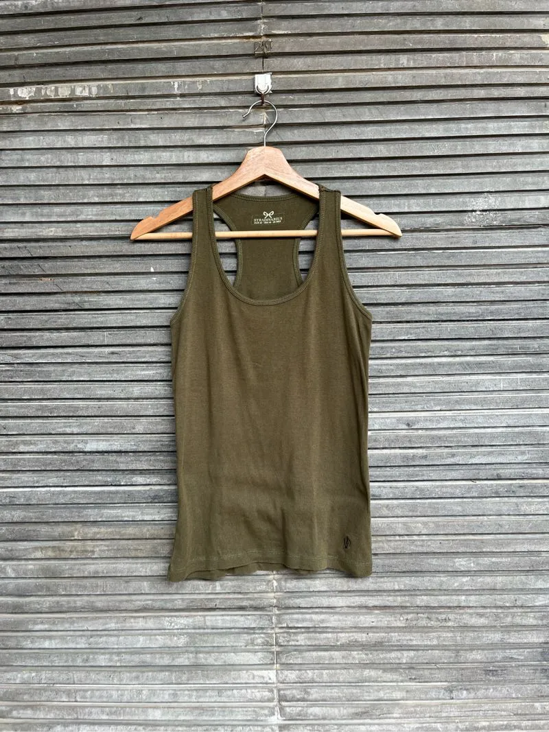 Tank Top Katun Hijau Lumut Stradivarius Preloved photo 1