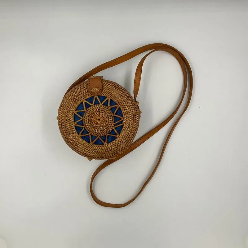 Crossbody Bag Wanita blue brown photo 1