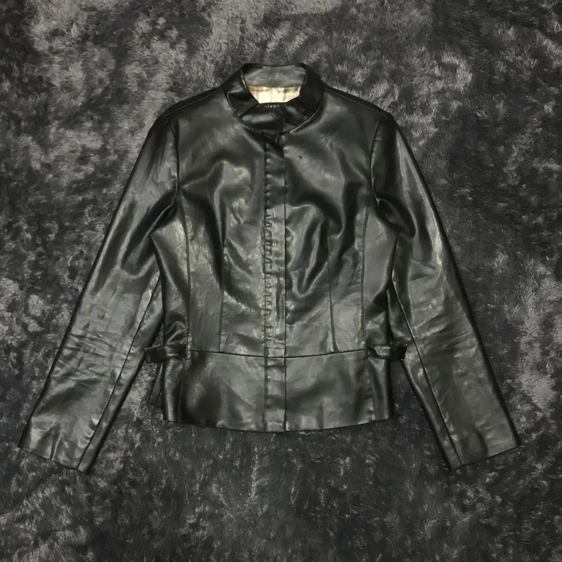 Casual Leather jacket Wanita black photo 1