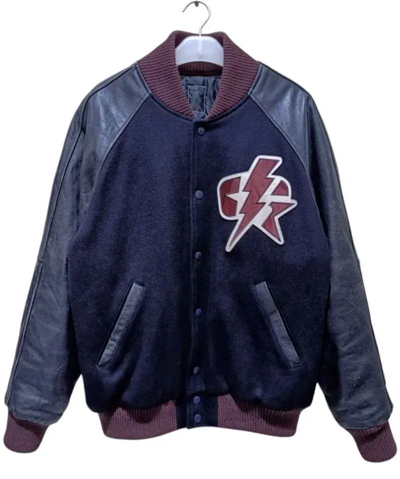 REVOLVER POP OFF HOTEL VARSITY LEATHER JACKET photo 1