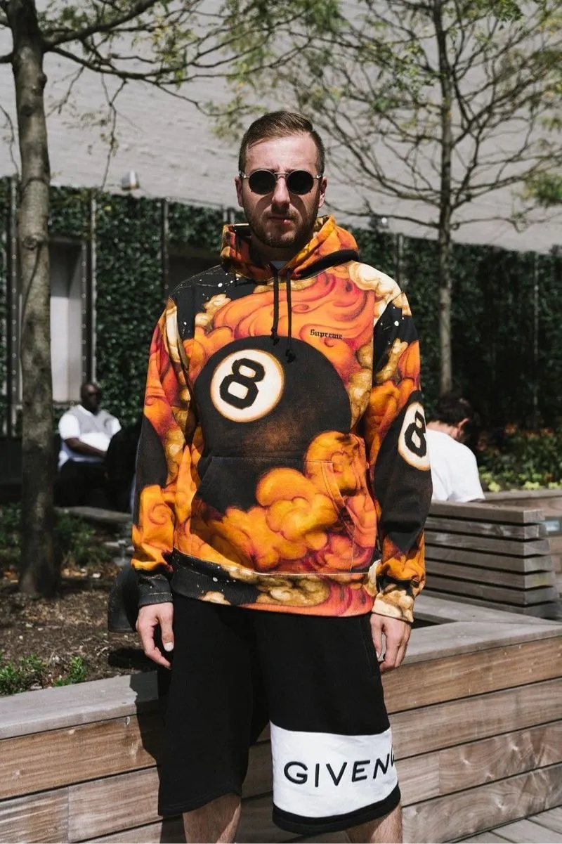 Supreme FW19 week 1 Martin Wong 8-Ball hooded Sweatshirt . - Preloved