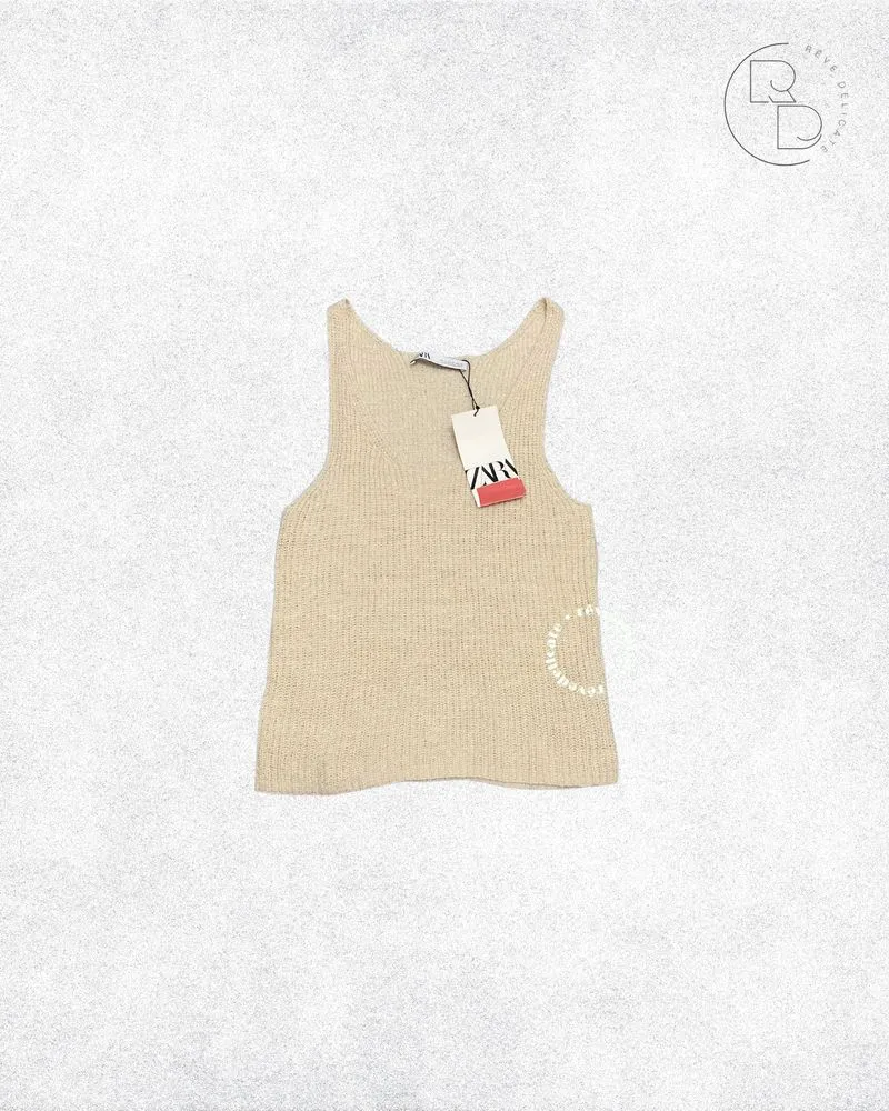 Zara Casual Y2K Cami top Wanita cream photo 1