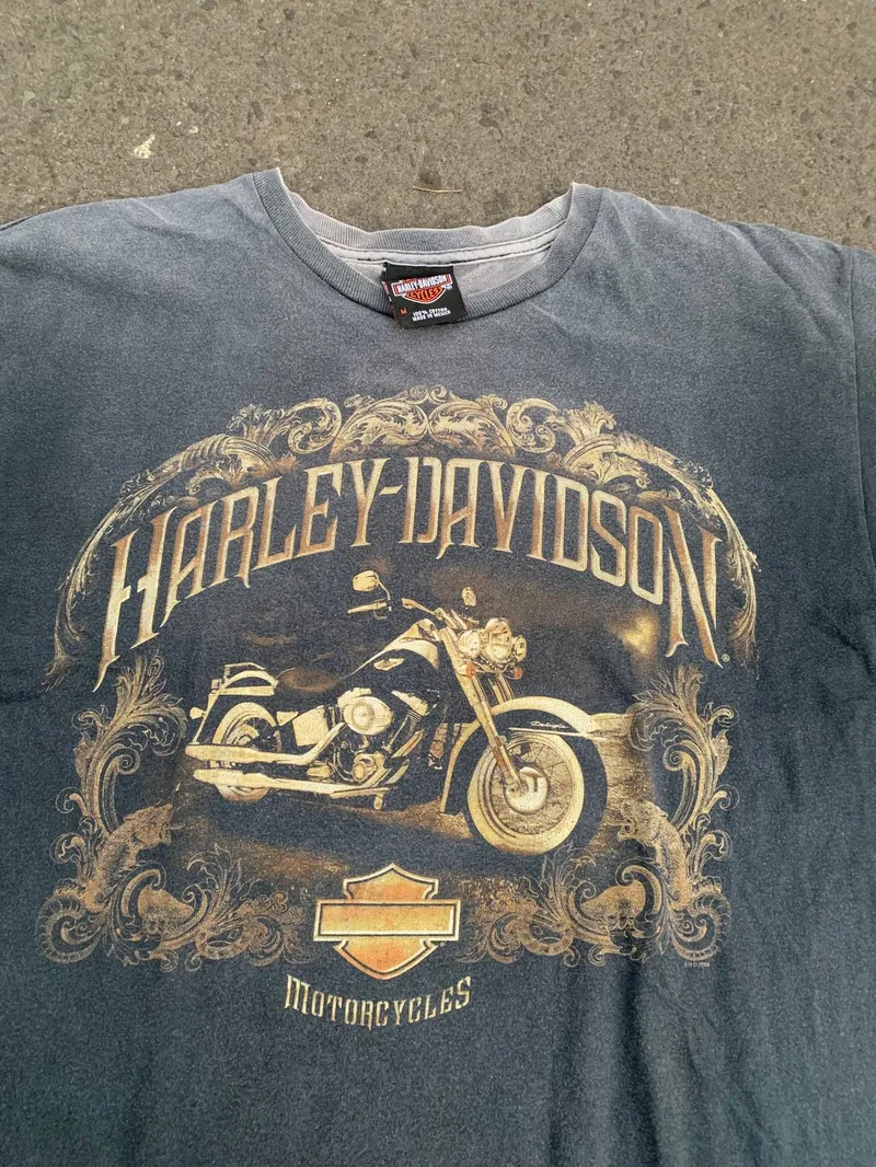 Harley Davidson Biker Casual T-shirt Pria gray photo 1