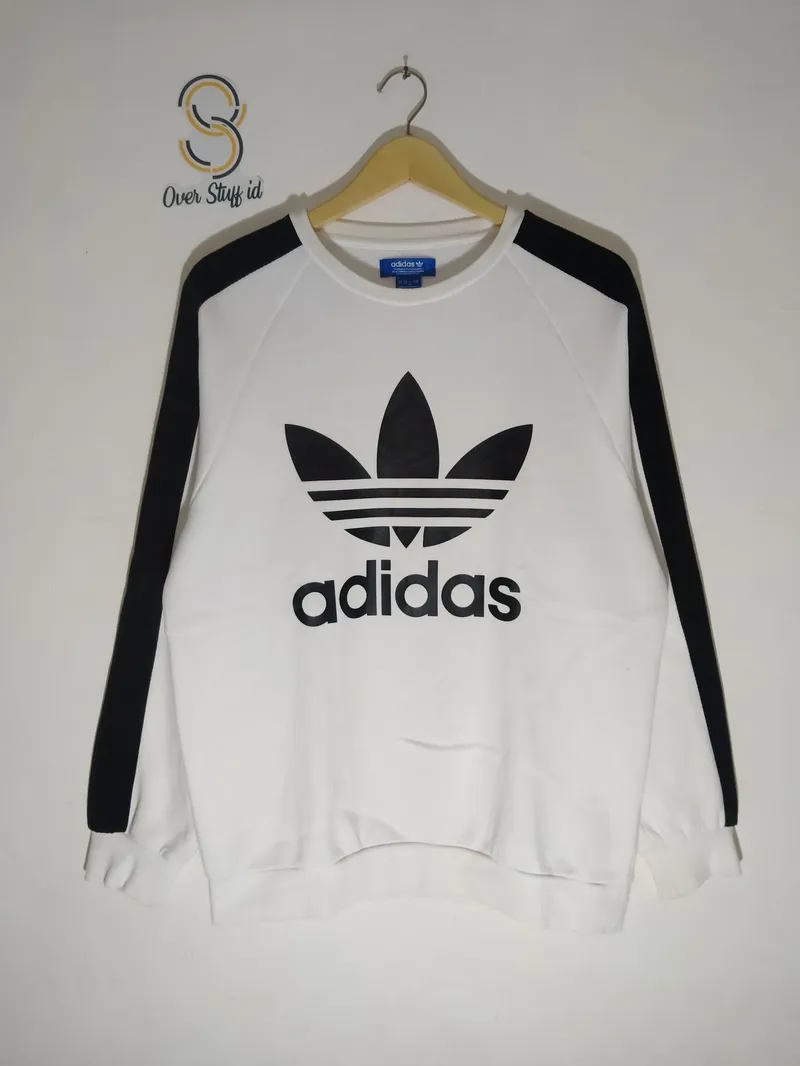 Adidas Streetwear Casual Sweatshirt Pria white photo 1