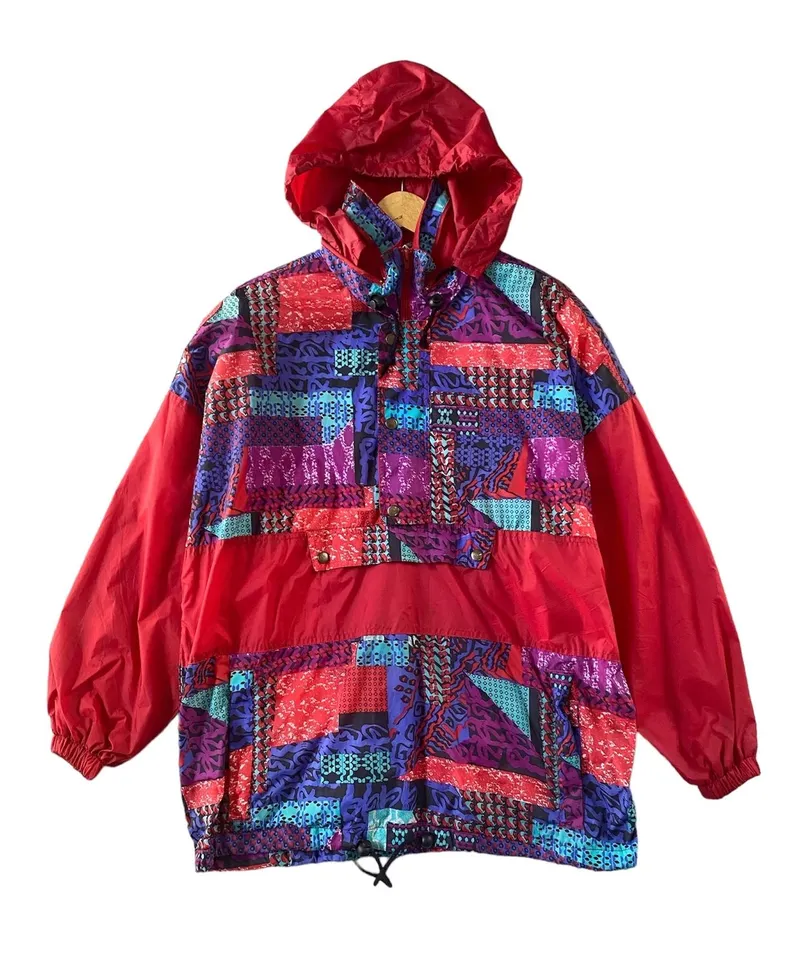 Vintage Streetwear Windbreaker Pria red blue photo 1