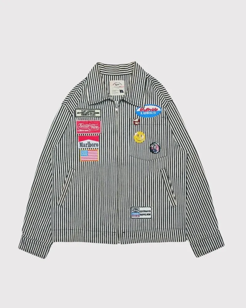 The d-land Streetwear Vintage Harrington jacket Pria white black photo 1