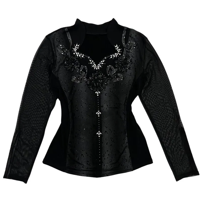 floral embroidery fitted top photo 1